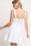 FIRST DATE FEELS WHITE TWILL MINI DRESS