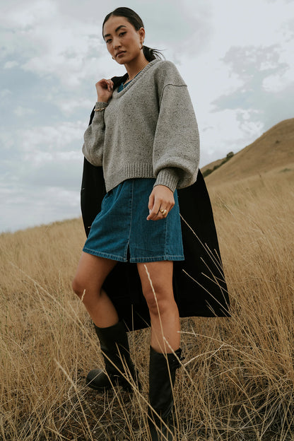 Fern Relaxed Sweater in Grey FINAL SALE
