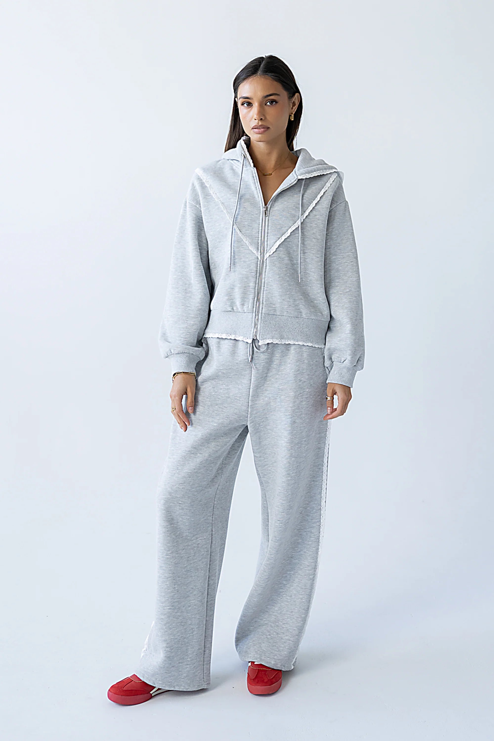 Sydney Lace Trim Zip Up