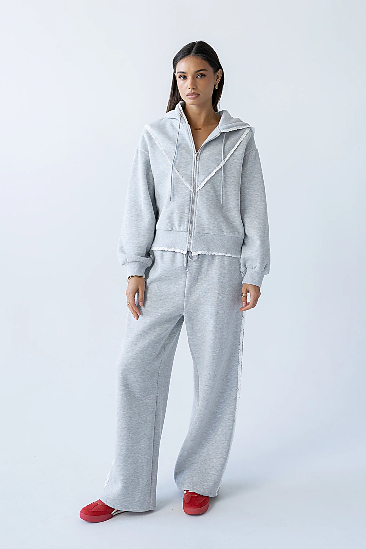 Sydney Lace Trim Zip Up