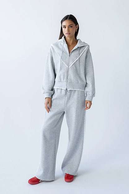 Sydney Lace Trim Zip Up