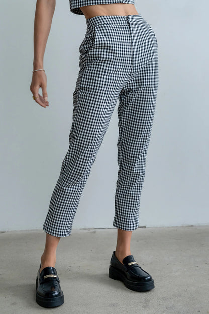Madie Gingham Pants in Black