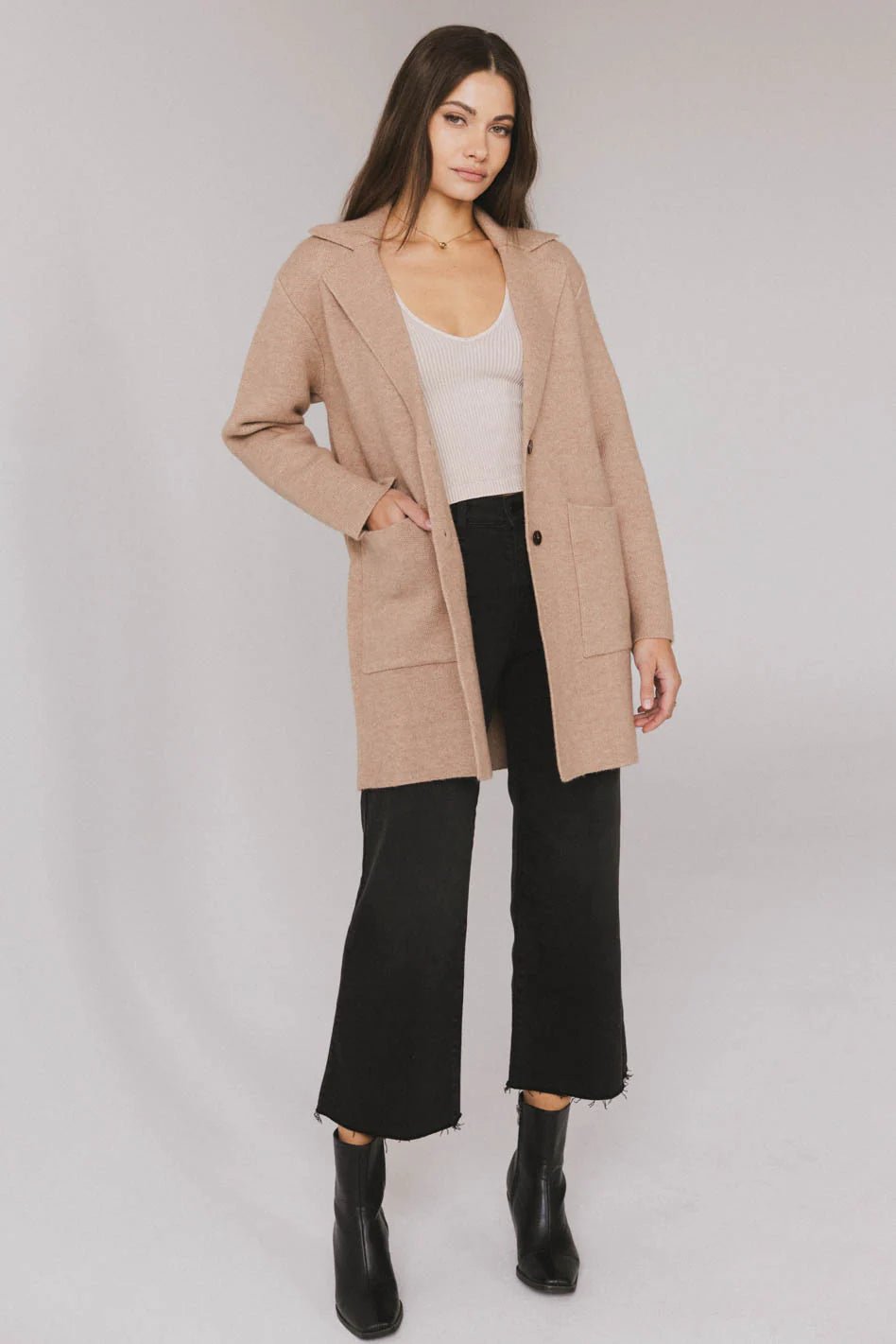Micha Knitted Cardigan in Mocha FINAL SALE