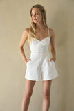 Lila Open Back Denim Romper