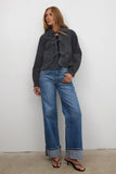 Tammy Collared Jacket in Faded Black FINAL SALE