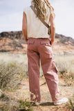 Savannah Cargo Pants in Mauve FINAL SALE