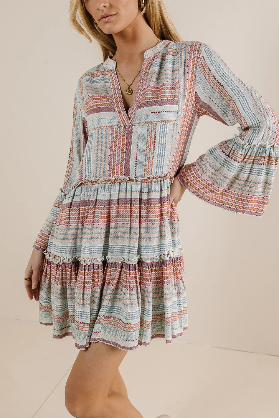 Striped Textured Mini Dress FINAL SALE
