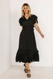 Willa Ruffle Dress in Black FINAL SALE