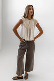 Casey Cropped Wide Leg Pants in Grey FINAL SALE