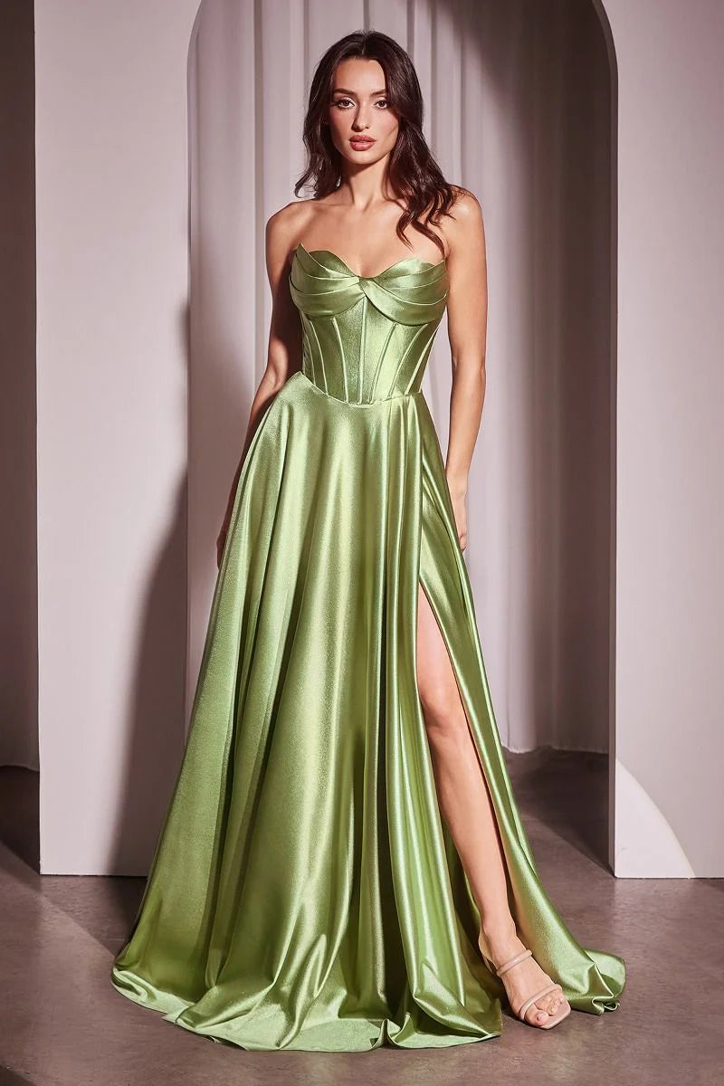 Ellery Gown Satin A line Dress With Pockets