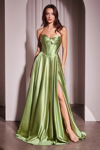 Ellery Gown Satin A line Dress With Pockets