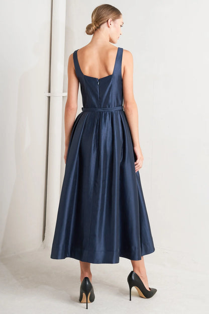FEMME SILHOUETTE NAVY MIDI DRESS