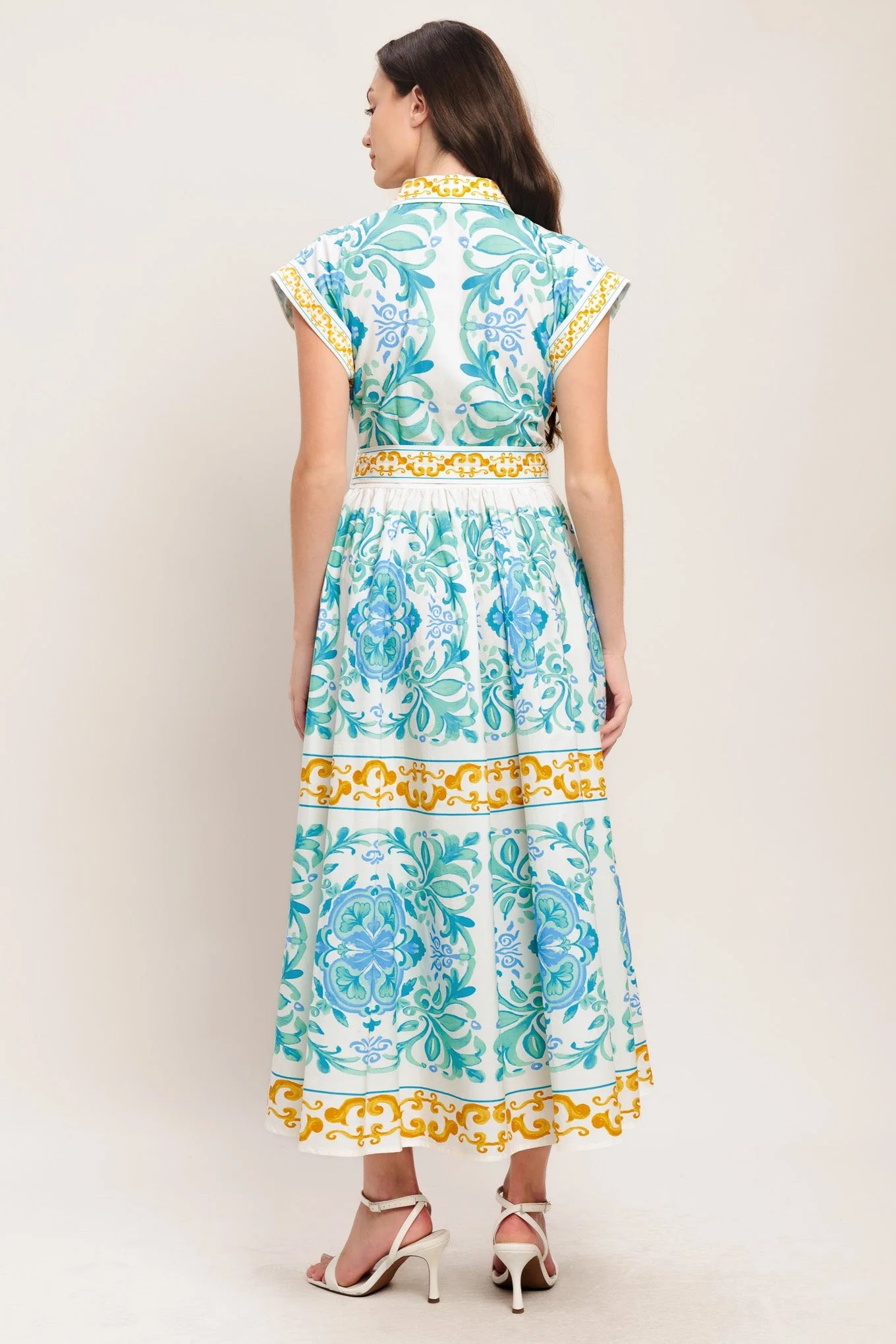 BLUE REGALIA MIDI DRESS