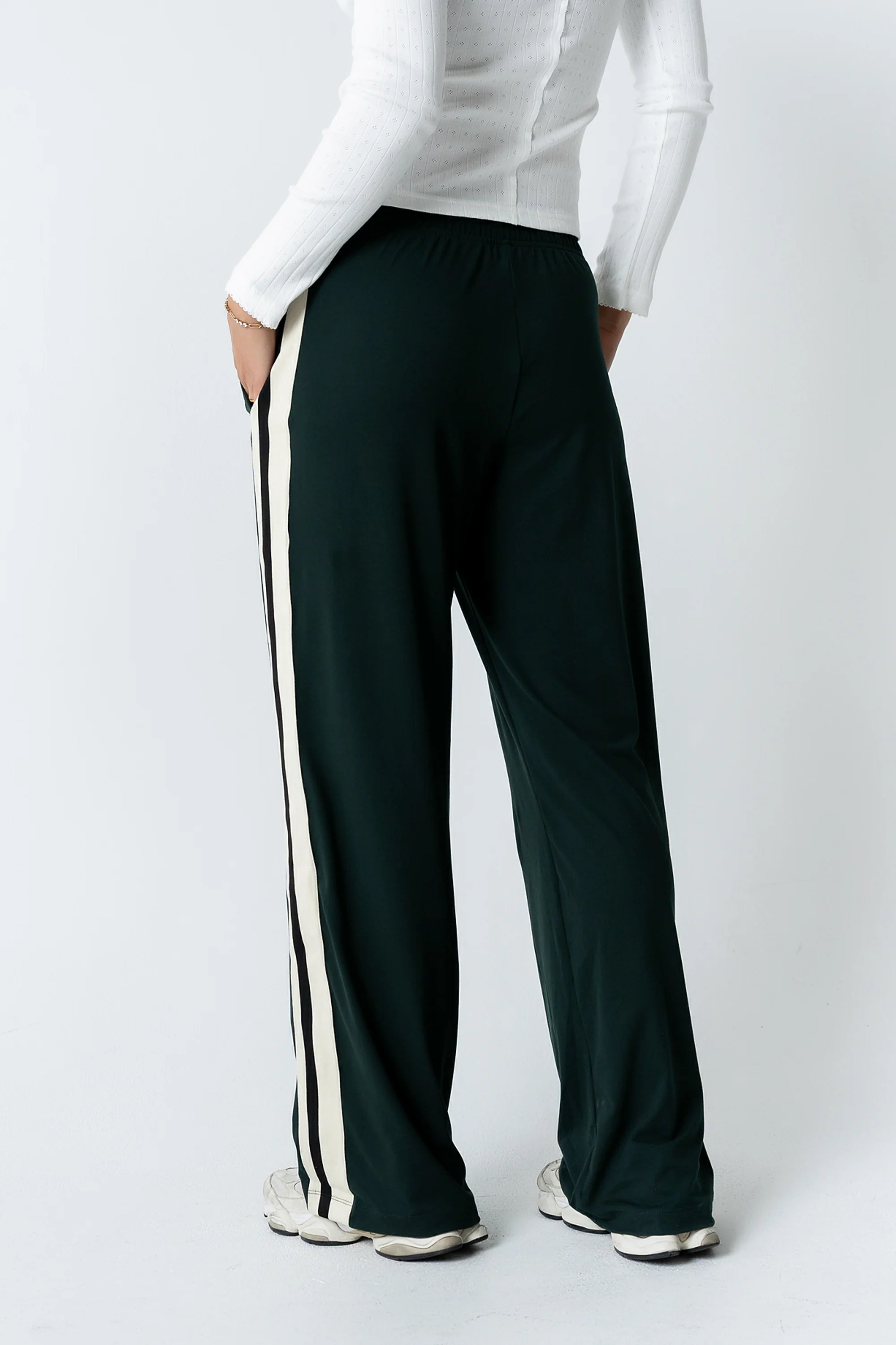 Avery Striped Pants in Green FINAL SALE