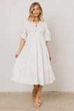 Nadia Midi Dress in Cream FINAL SALE
