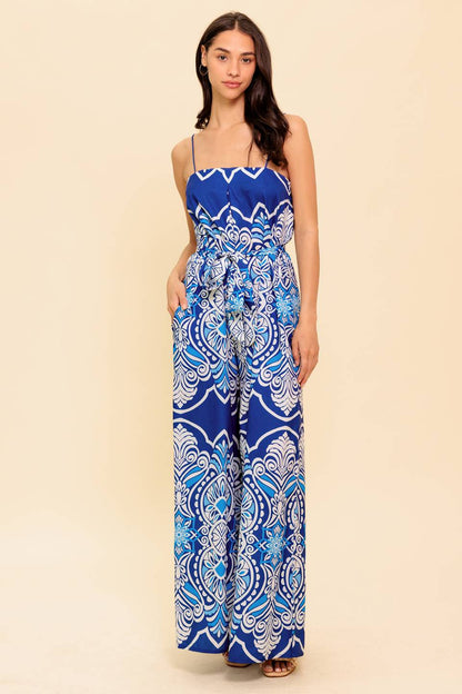 SELAH PRINTED JUMPSUIT NAVY