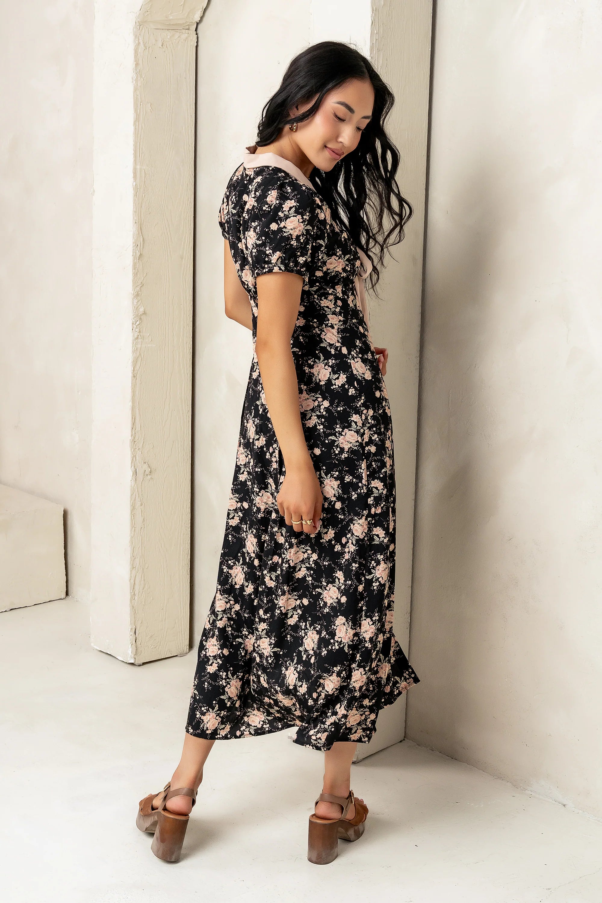 Vera Floral Maxi Dress in Black FINAL SALE