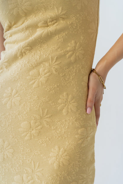 Melissa Textured Maxi Dress in Yellow