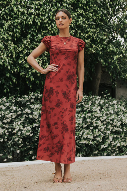 Ellianna Floral Maxi Dress in Brick