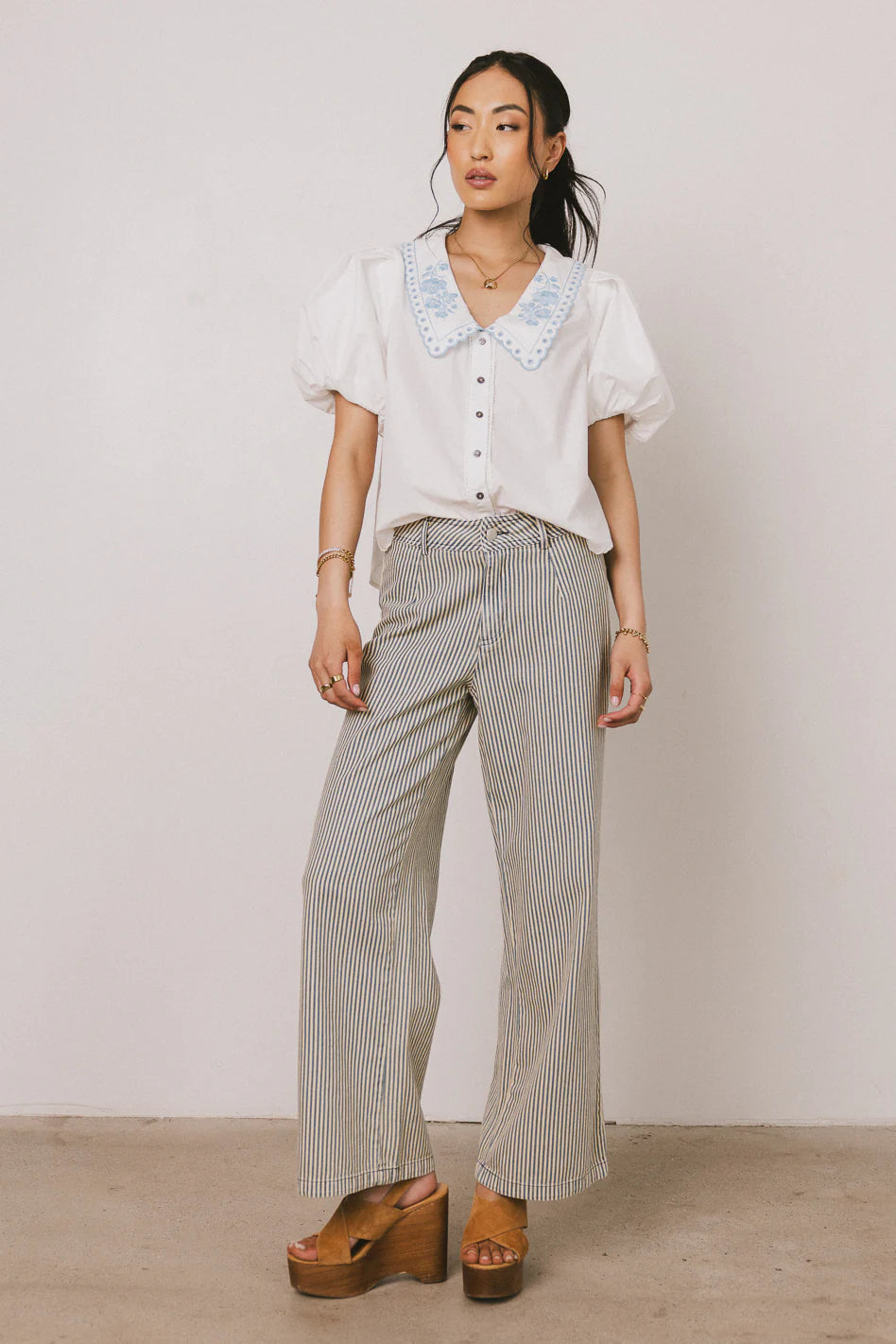 Fiorelle Striped Wide Leg Jeans FINAL SALE
