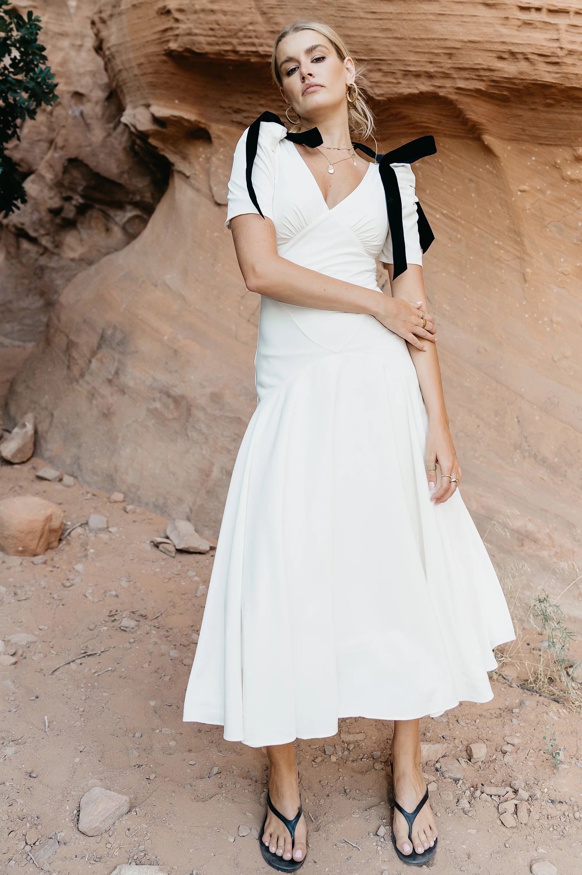Nellie Drop Waist Maxi Dress in Cream