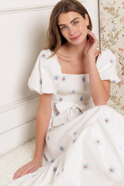 SUNNYSIDE LANE EMBROIDERED MIDI DRESS FINAL SALE