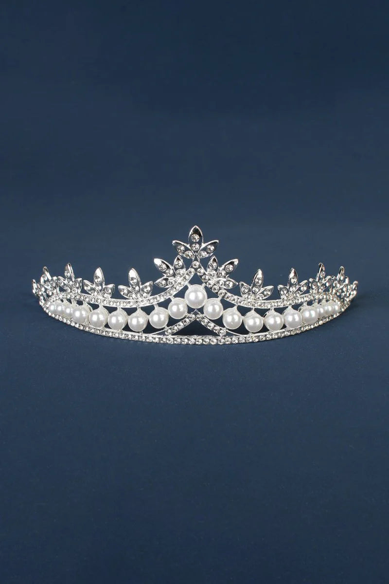 Rhinestone Pearl Wedding Tiara