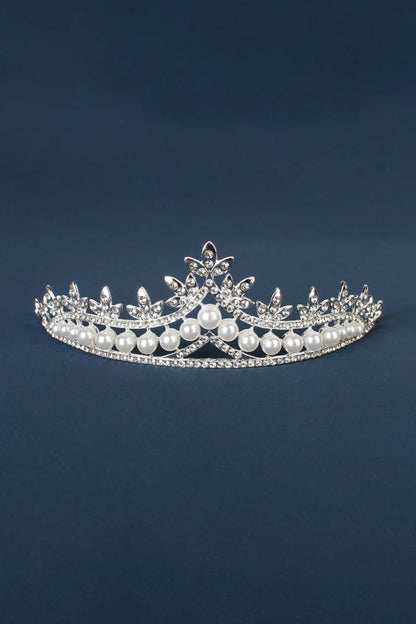 Rhinestone Pearl Wedding Tiara