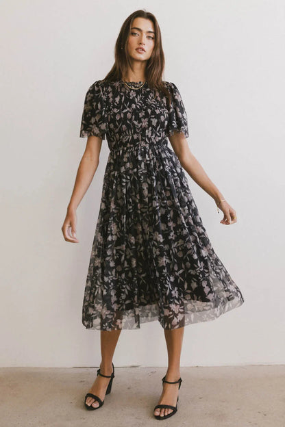 Sofia Midi Dress in Black FINAL SALE