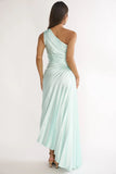 Beth Maxi Dress Mint Floral Pleated Maxi Dress with Cut Out