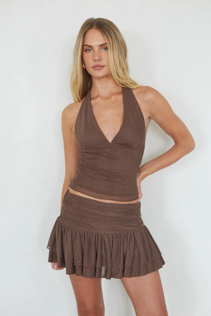 Alexi Mesh Mini Ruffle Skort