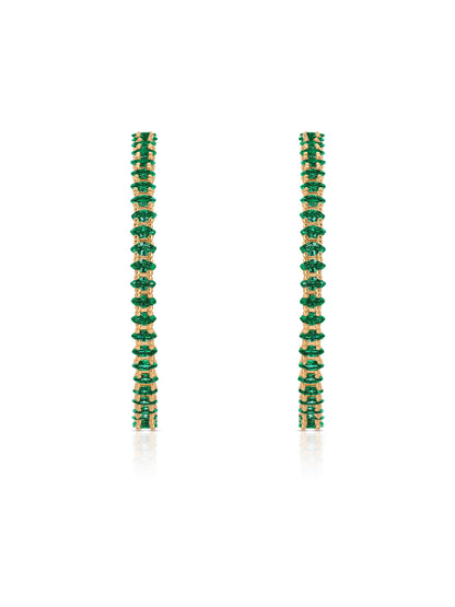 Emerald Crystal Marquise Hoops