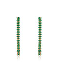 Emerald Crystal Marquise Hoops