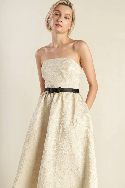 GET WHAT YOU NEED CHAMPAGNE MIDI DRESS FINAL SALE