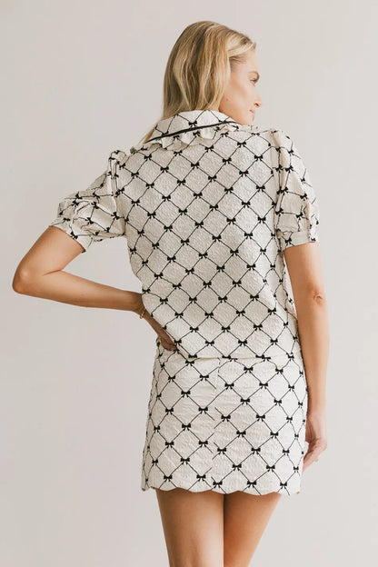 Maia Bow Collared Top FINAL SALE
