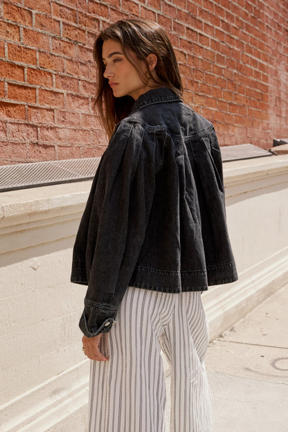 Lennon Denim Jacket in Washed Black FINAL SALE