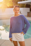 Ariel Contrast Sweater in Blue