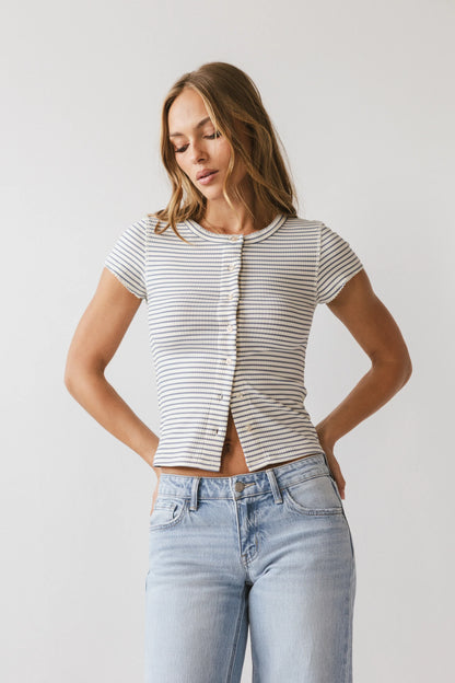 Trisha Striped Top in Blue