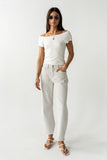 Tilly Striped Barrel Jeans