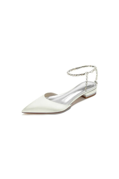 Crystal Strap Cocktail Pointed Toe Flats