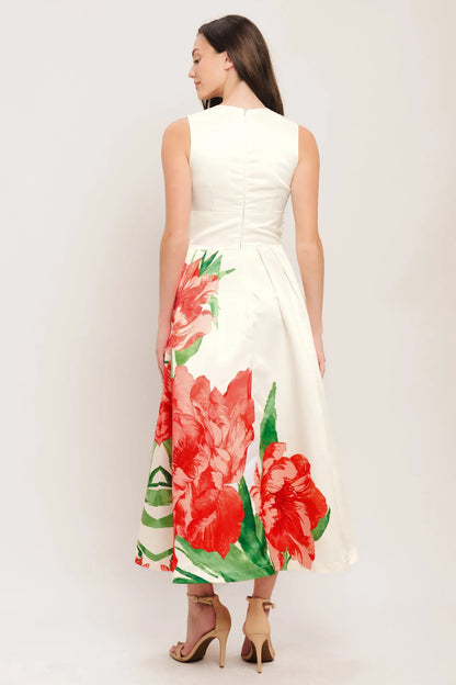 ROMANCE EDIT IVORY MIDI DRESS
