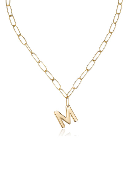 Paperclip Link Initial Necklace
