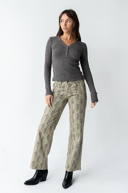 Mckayla Textured Top in Charcoal