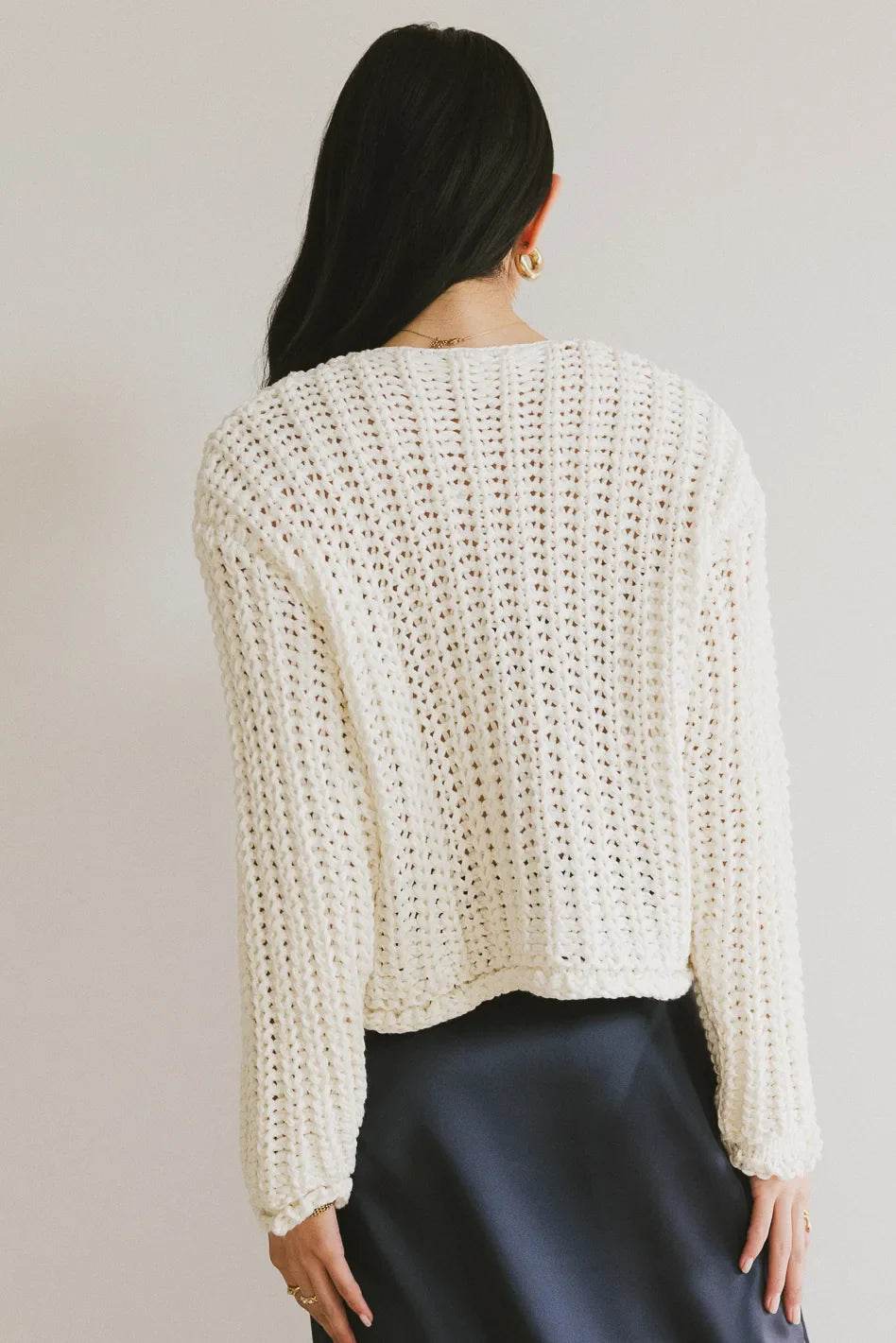 Janelle Knit Cardigan in Cream FINAL SALE