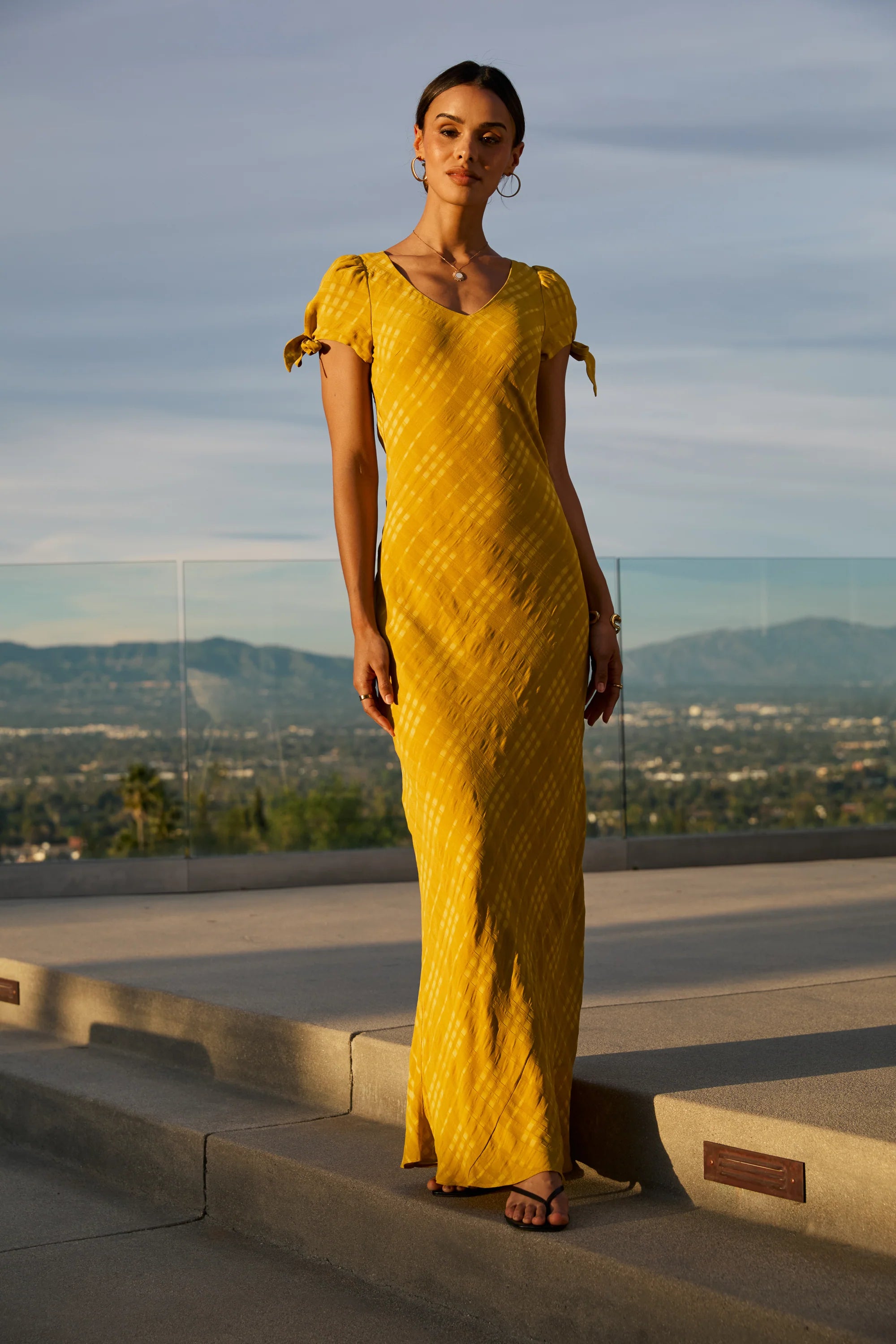 Kimmie Maxi Dress in Chartreuse