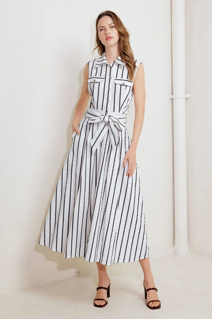 LEXINGTON STRIPE MIDI DRESS FINAL SALE