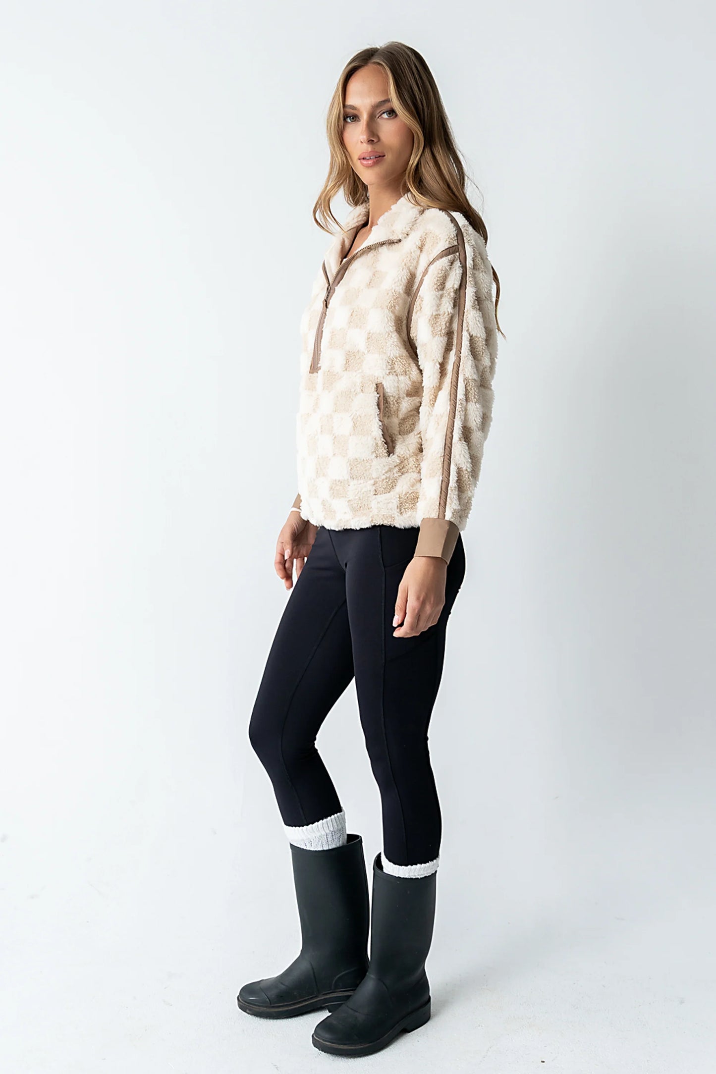 Sheri Checkered Half Zip FINAL SALE