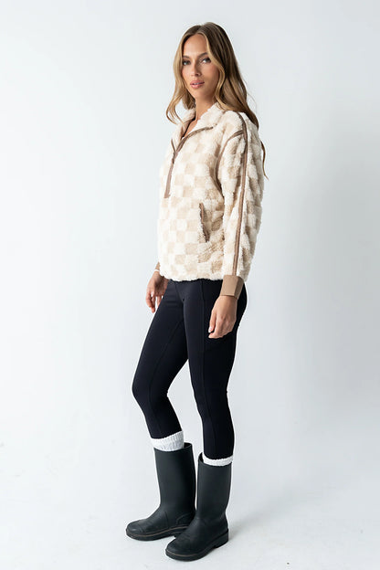 Sheri Checkered Half Zip FINAL SALE