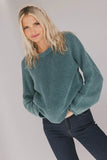 Aveline Knit Sweater in Teal FINAL SALE