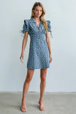 Jenny Floral Mini Dress in Blue